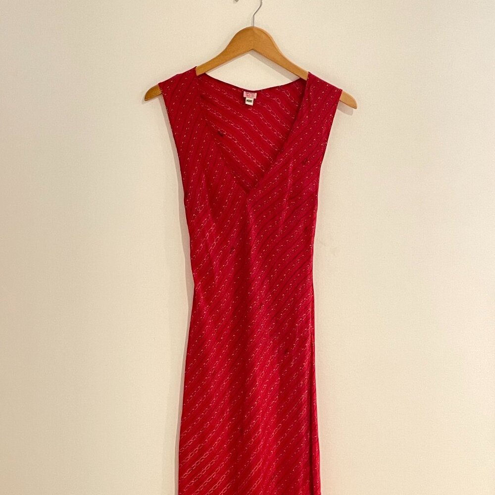 Tracy Feith Red Red Silk Slip Dress Vintage